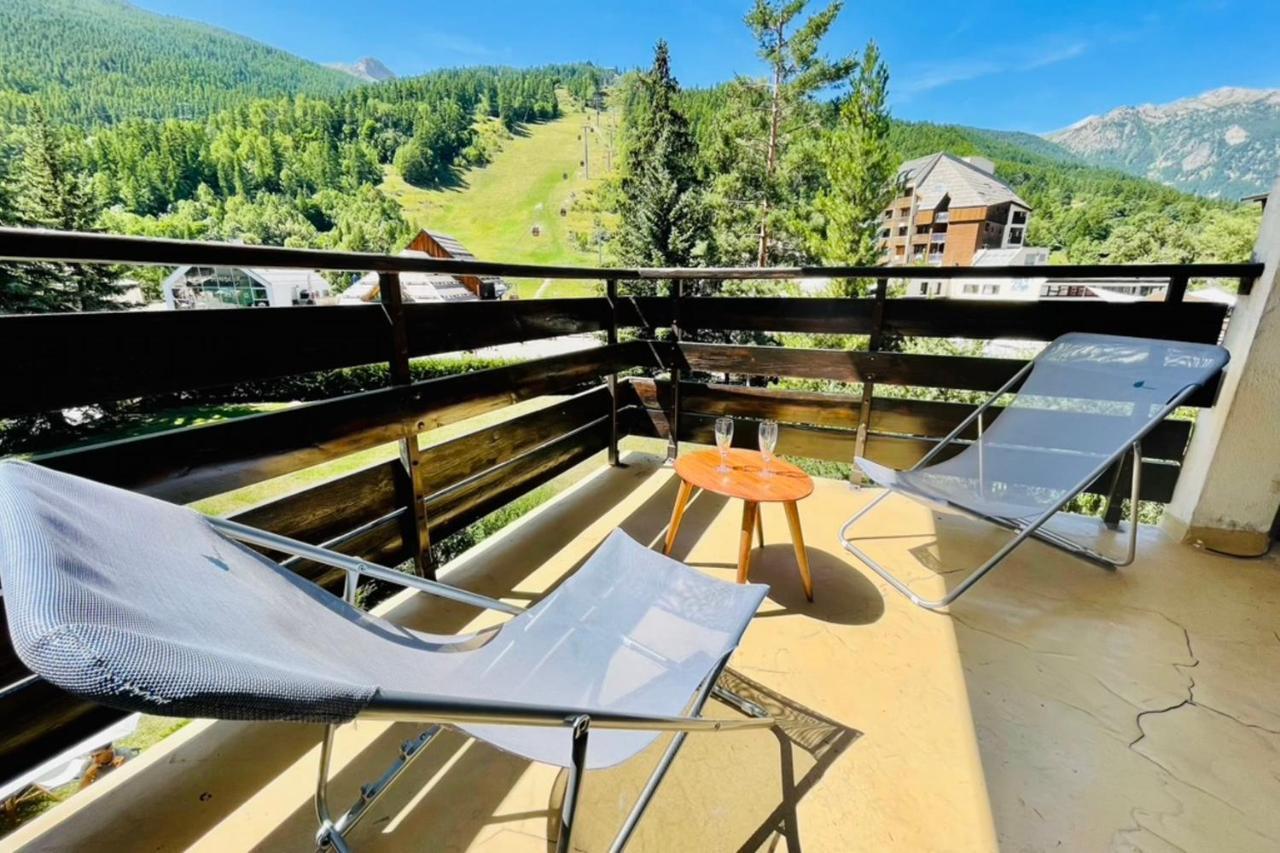 Serre-Chevalierstudio Terrace Next To Ski Slopes Saint Chaffrey Bagian luar foto